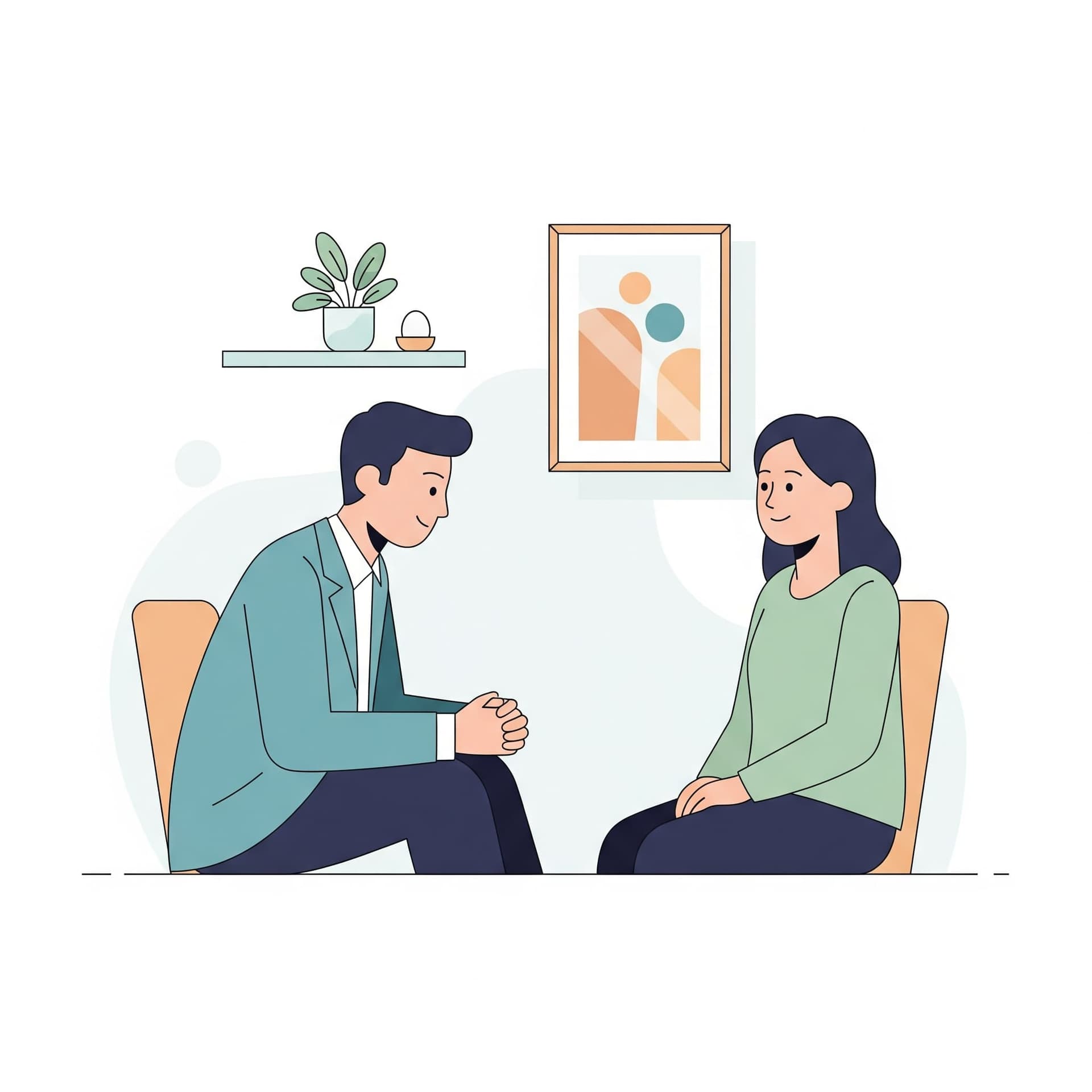 A therapist and client in a session, emphasizing the importance of professional guidance.
